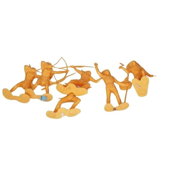 Vintage Louis Marx 6" Native American Indians Playset 1964 Plastic Figures Lot 6 - Picture 4 of 8